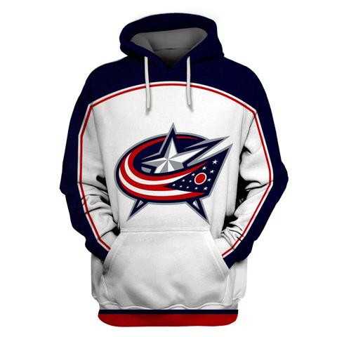 Blue Jackets White All Stitched Hooded Sweatshirt,We sell and wholesale Blue Jackets White All Stitched Hooded Sweatshirt on line form chian!